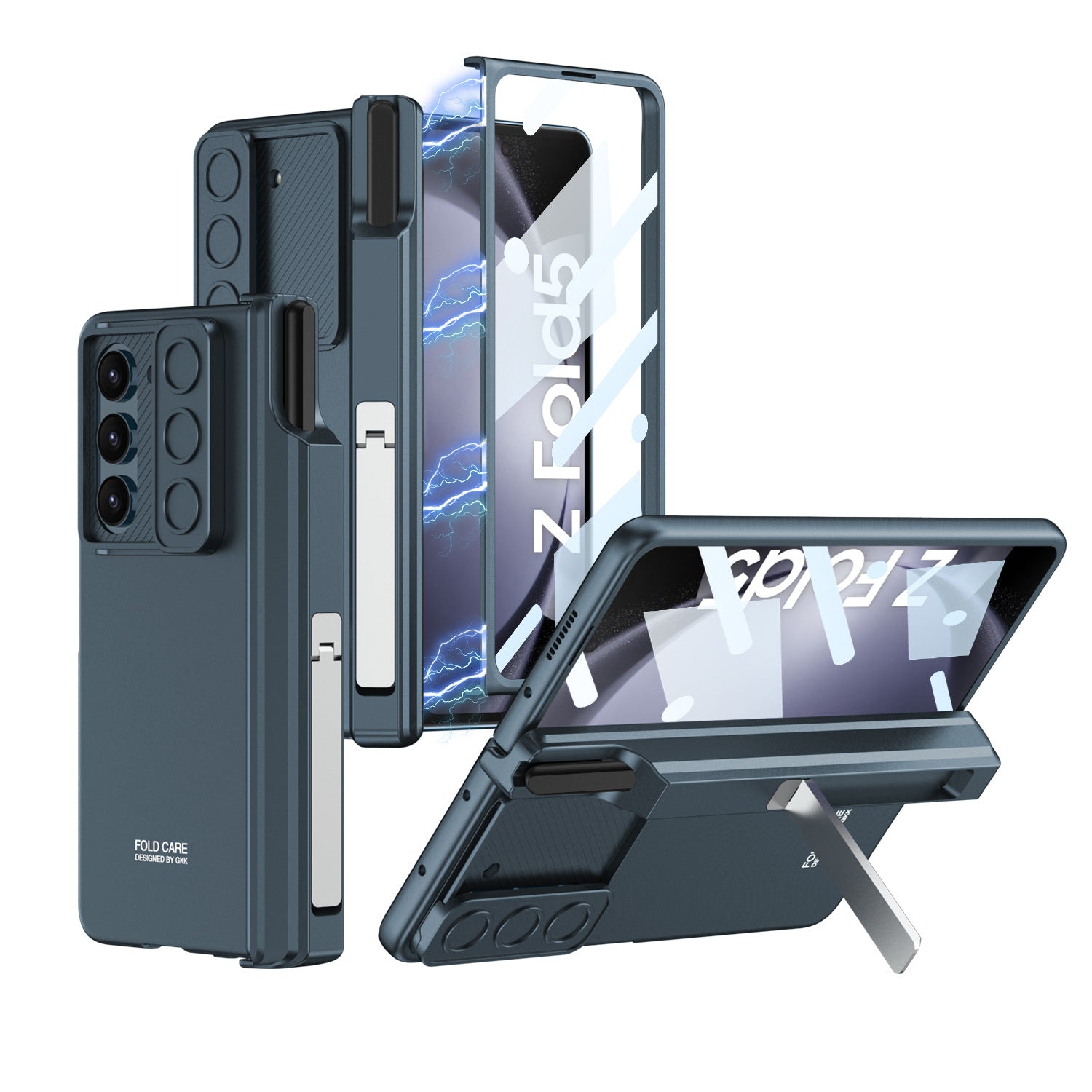 GKK For Samsung Galaxy Z Fold5 5G Case PC Kickstand Phone Cover with Screen Film GKK For Samsung Galaxy Z Fold5 5G Case PC Kickstand Phone Cover with Screen Film